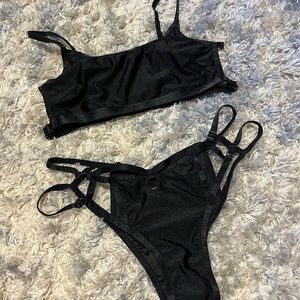 Creatures Of XIX Sinner Top & Bottom Set in Black Medium NWOT